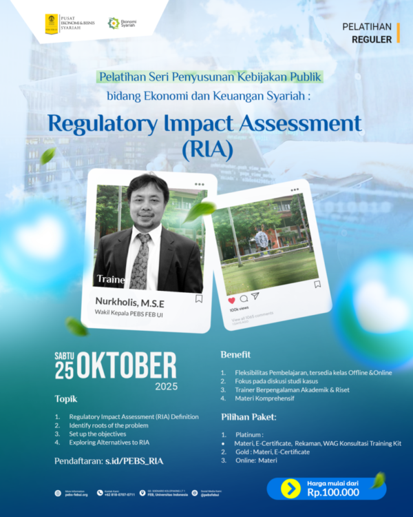 Pelatihan Regulatory Impact Assessment (RIA) Bidang Ekonomi dan Keuangan Syariah